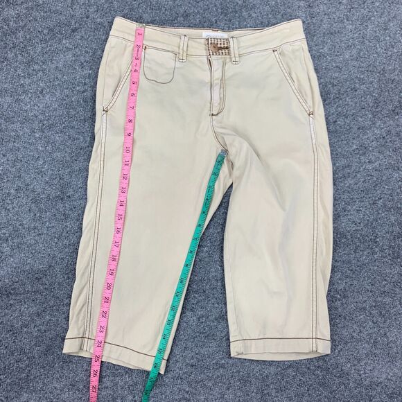 Anthropologie Chino Pedal Pusher 26 Cotton Stretch Belt Loops Clam Digger Pants - Picture 6 of 14